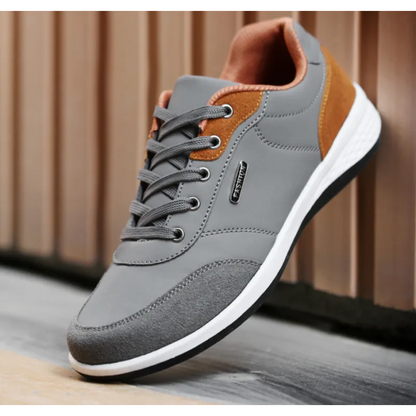 Lace-Up Microfiber Leather Men’s Sneakers