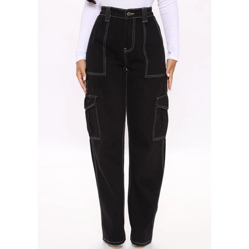 High Waist Cargo Jeans