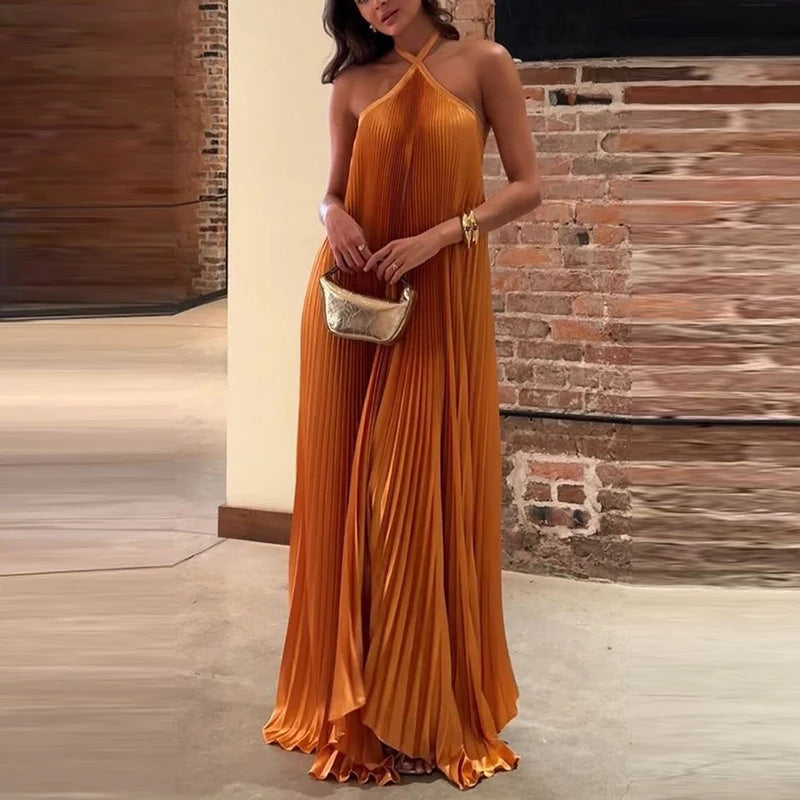 Pleated Long Dress