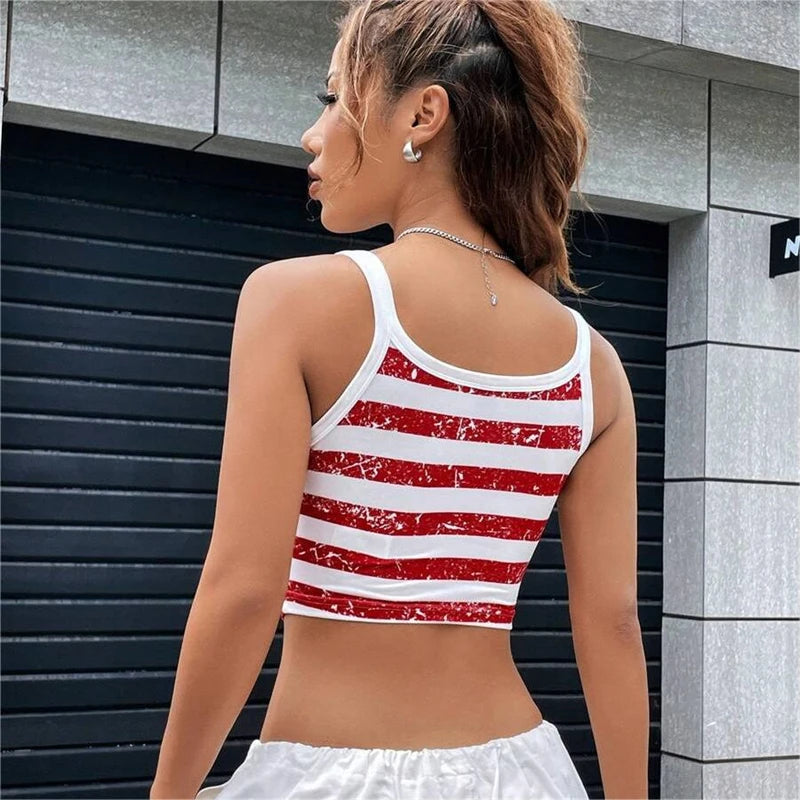 USA Flag Crop Top