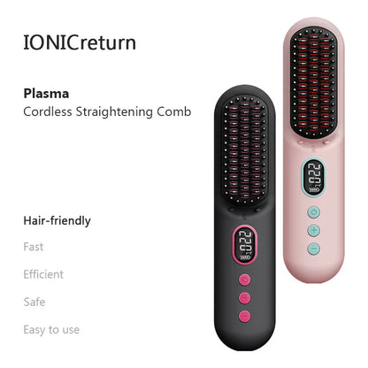 Cordless Portable Hair Straightener Brush