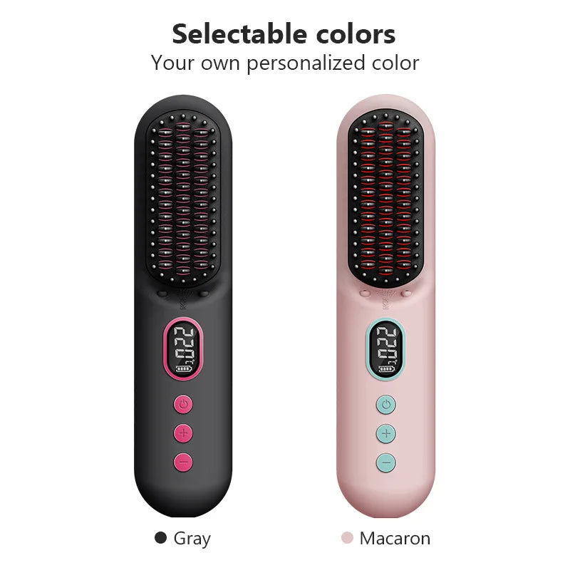 Cordless Portable Hair Straightener Brush