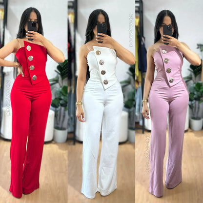 Elegant Strapless Jumpsuit