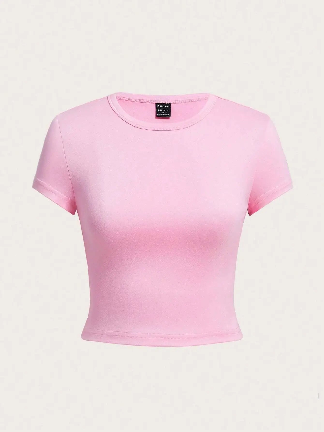 Woman Solid Short Sleeve T-Shirt