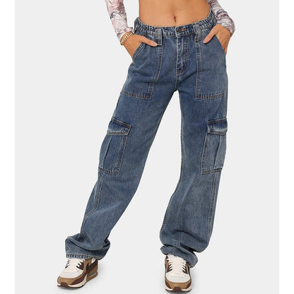 High Waist Cargo Jeans