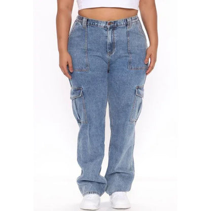 High Waist Cargo Jeans