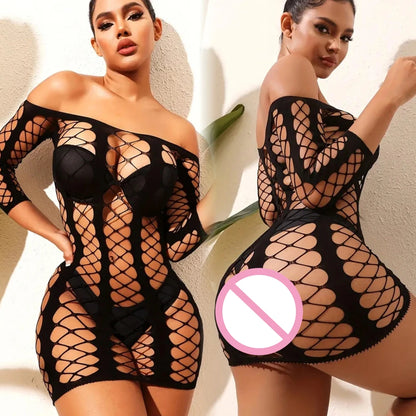 Transparent Mesh Hollow Beach Dress