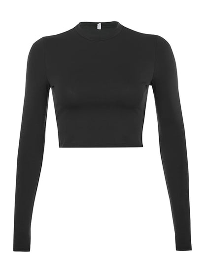 Long Sleeve Crop Top T-Shirt