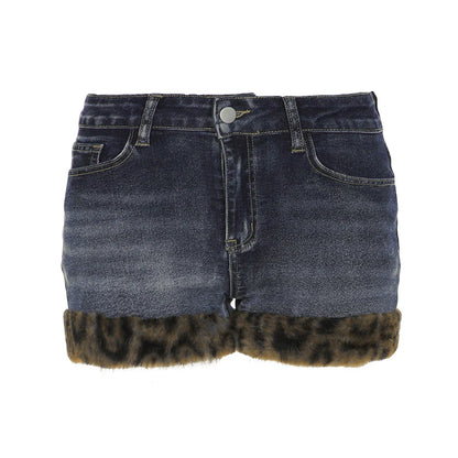 Leopard Faux Fur Shorts