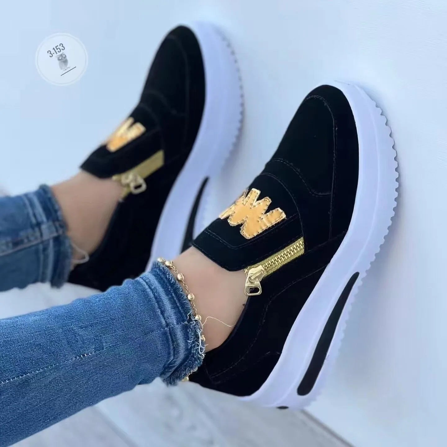 Slip On Zipper Sneakers