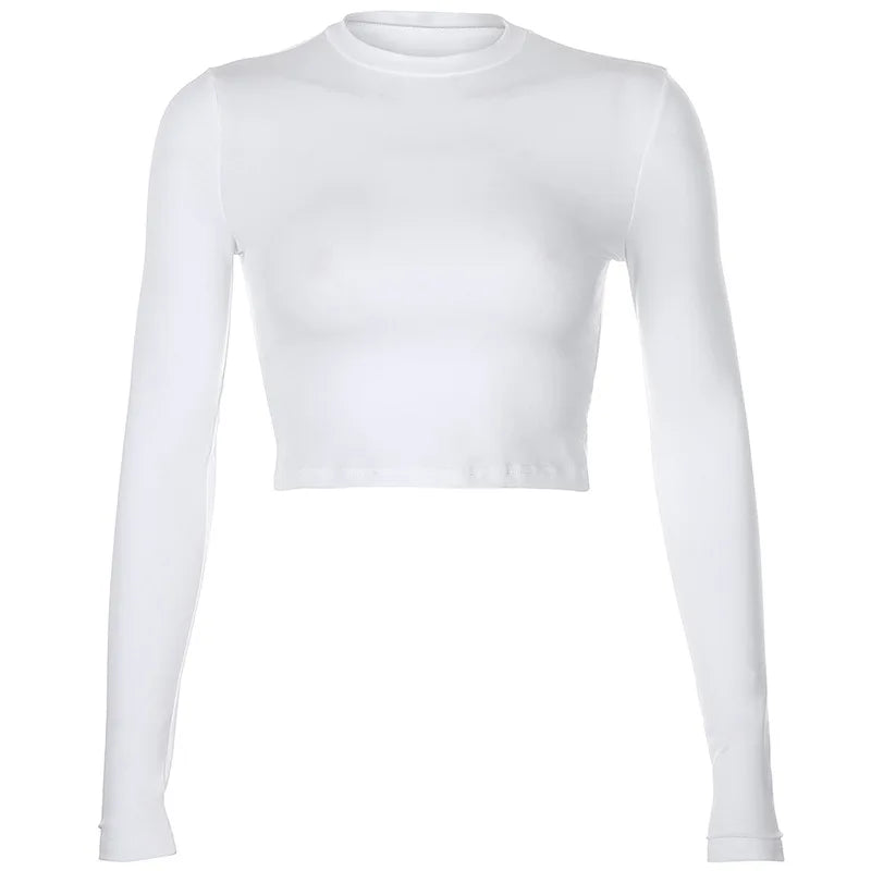 Long Sleeve Crop Top T-Shirt